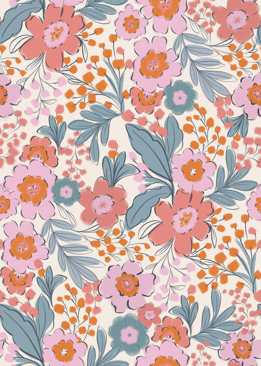 Painterly Blooms Wallpaper⁠