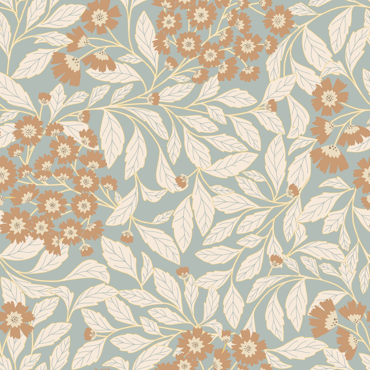Rustic Floral Harmony Wallpaper⁠ in your room