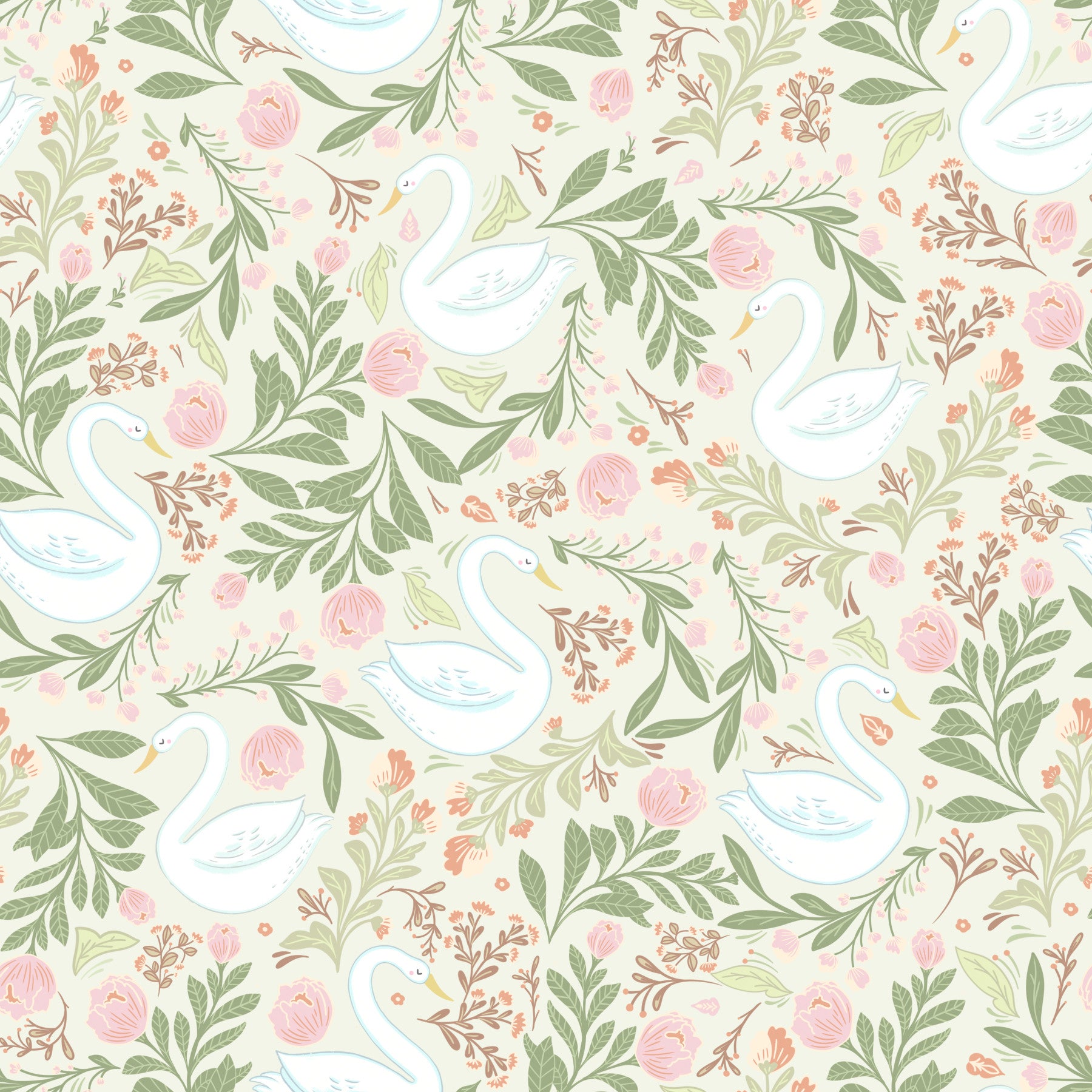 Swan Lake Serenity Wallpaper⁠