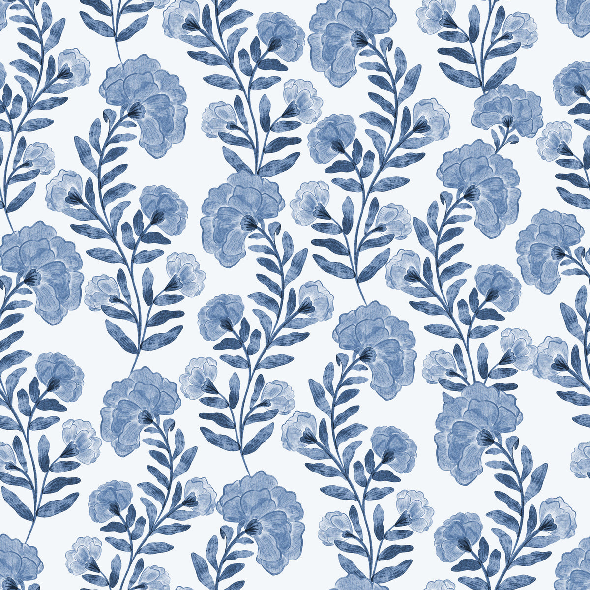 Indigo Trailing Bloom Wallpaper⁠ in your room