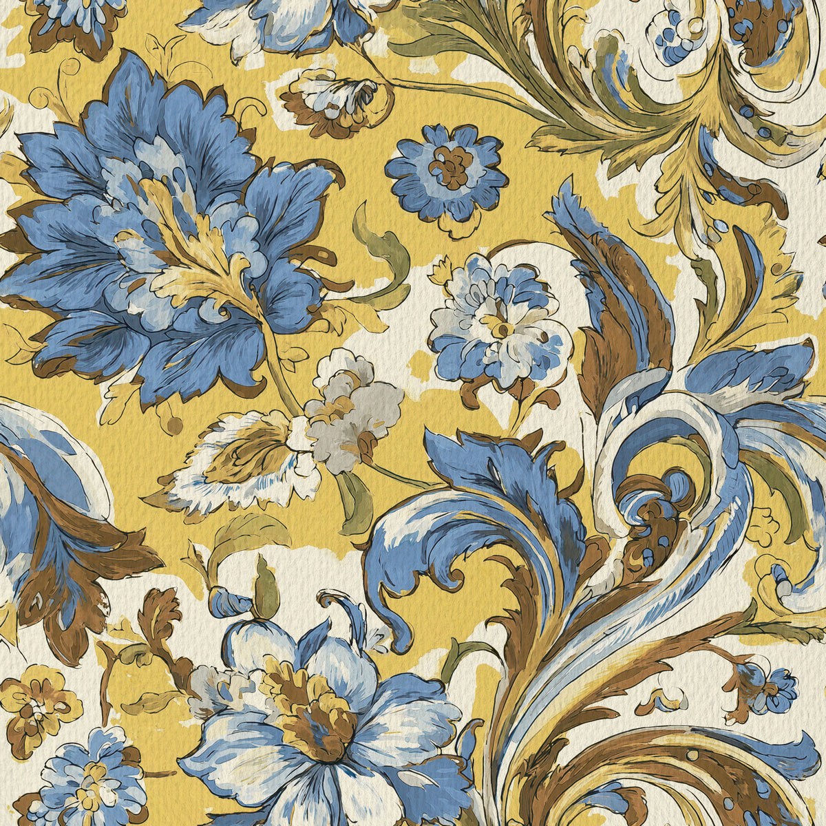 Classic Blue Bloom Vintage Wallpaper⁠