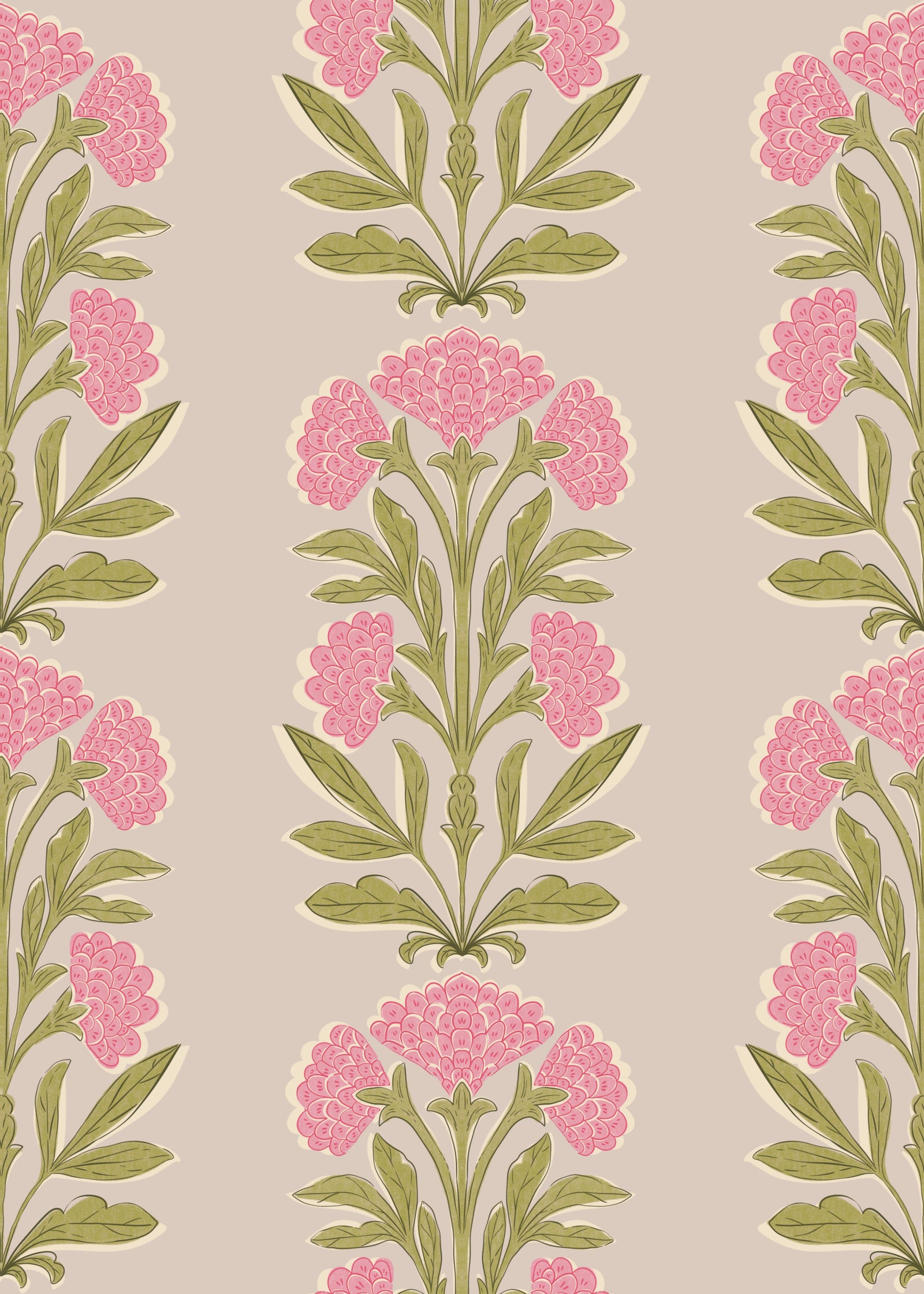 Elegant Floral Columns Wallpaper⁠