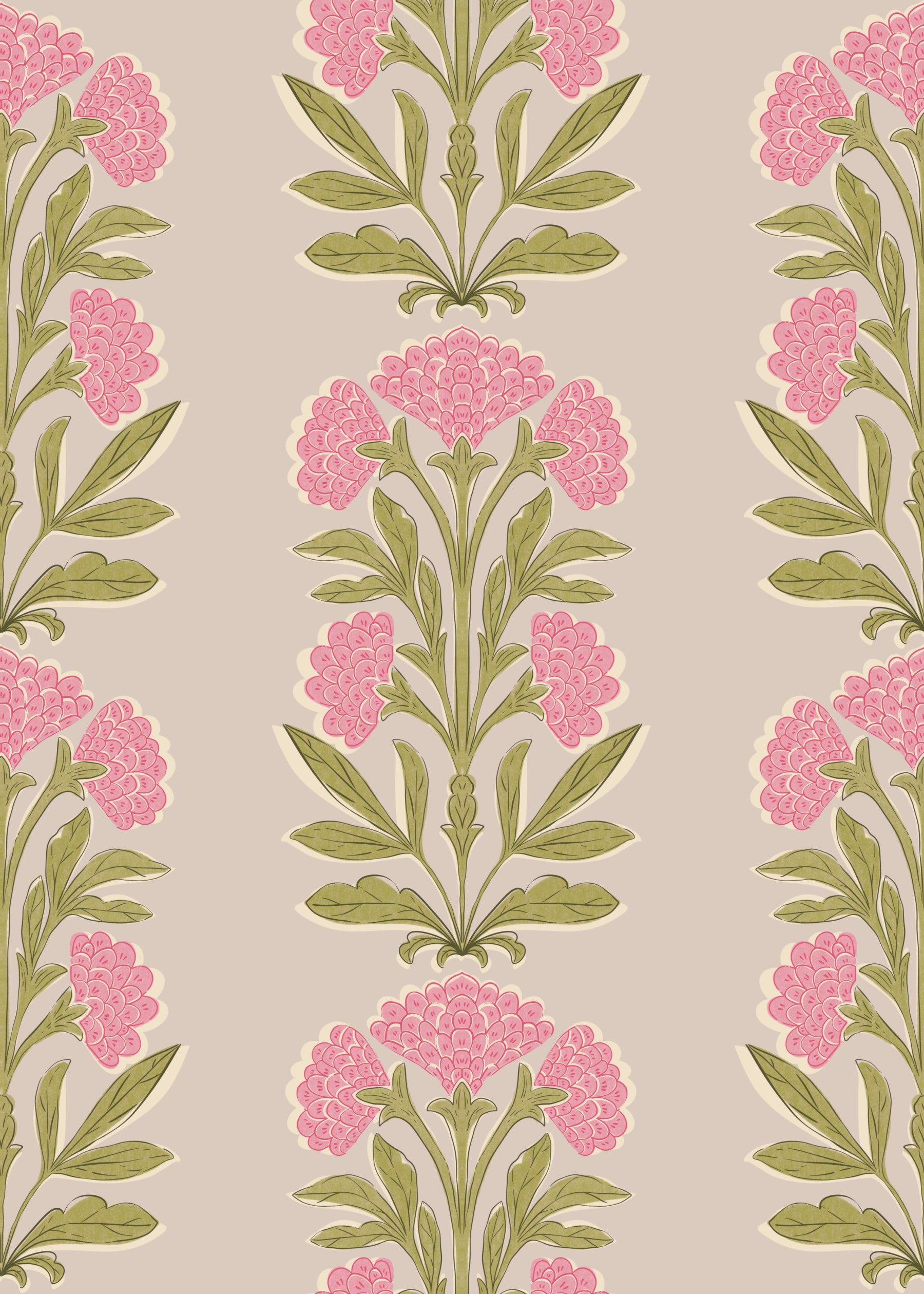 Elegant Floral Columns Wallpaper⁠ in your room — zoomed