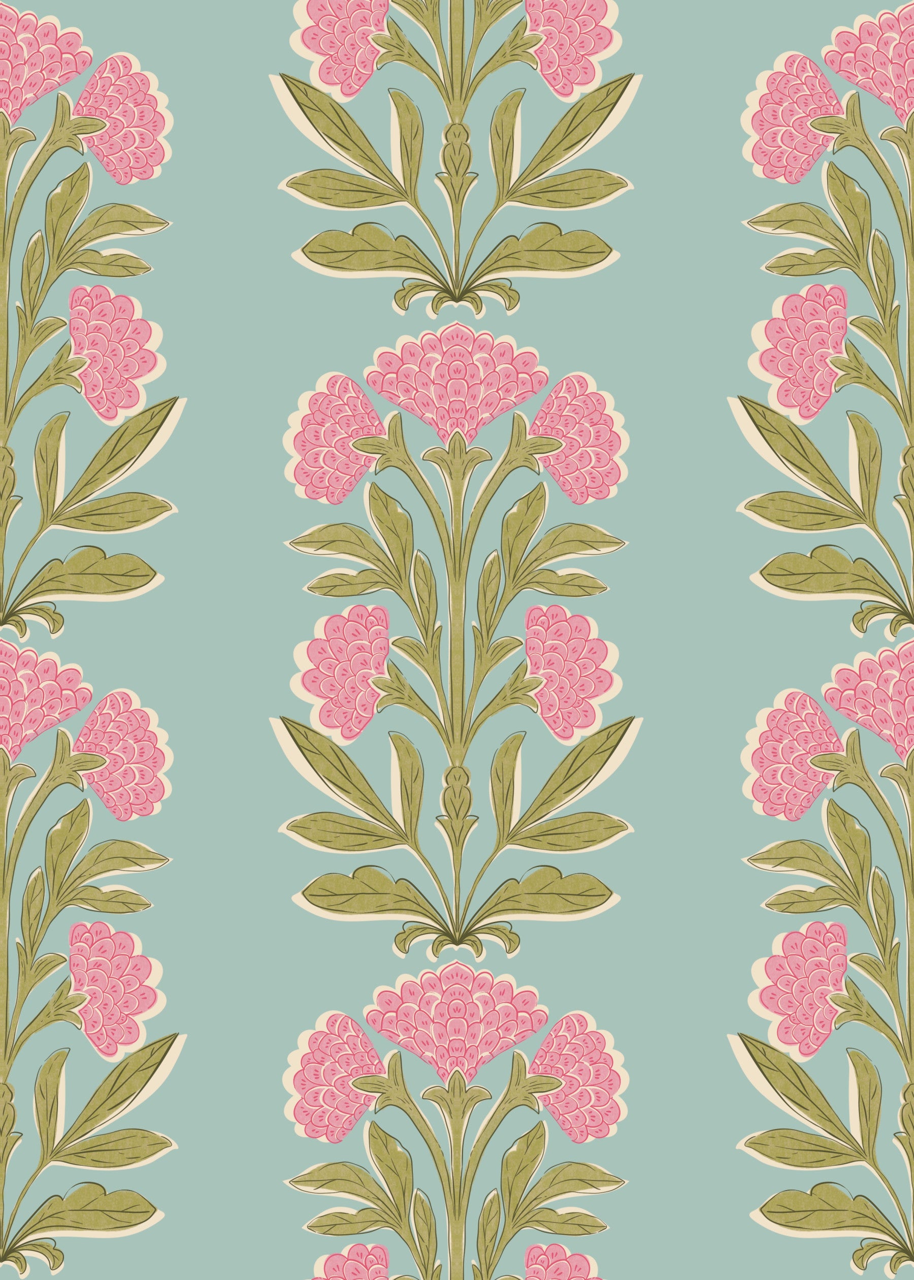 Mughal Bloom & Leaf Wallpaper⁠