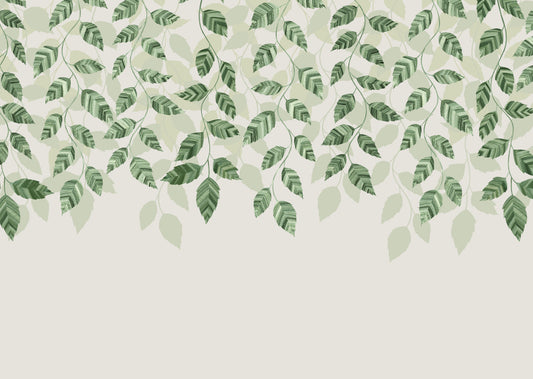 Green pothos leaves Wall Mural