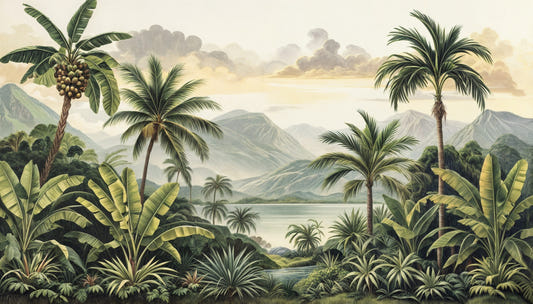 Tropical Mountain View Wall Mural