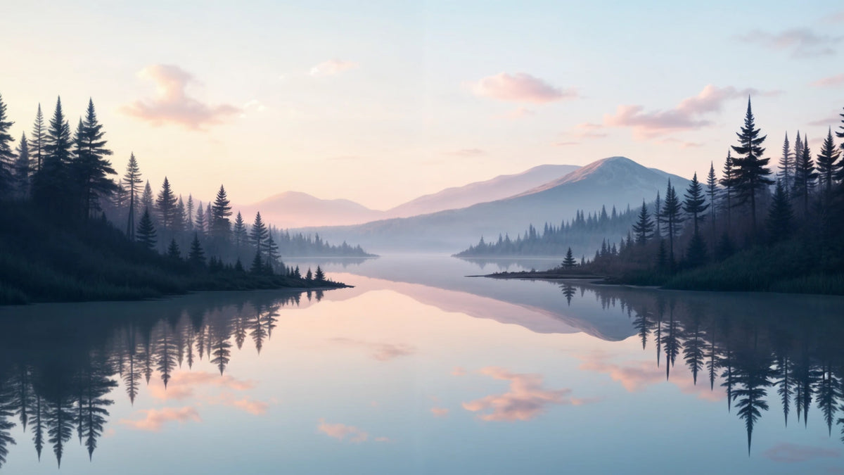 Pastel Lake Vista Wall Mural in your room