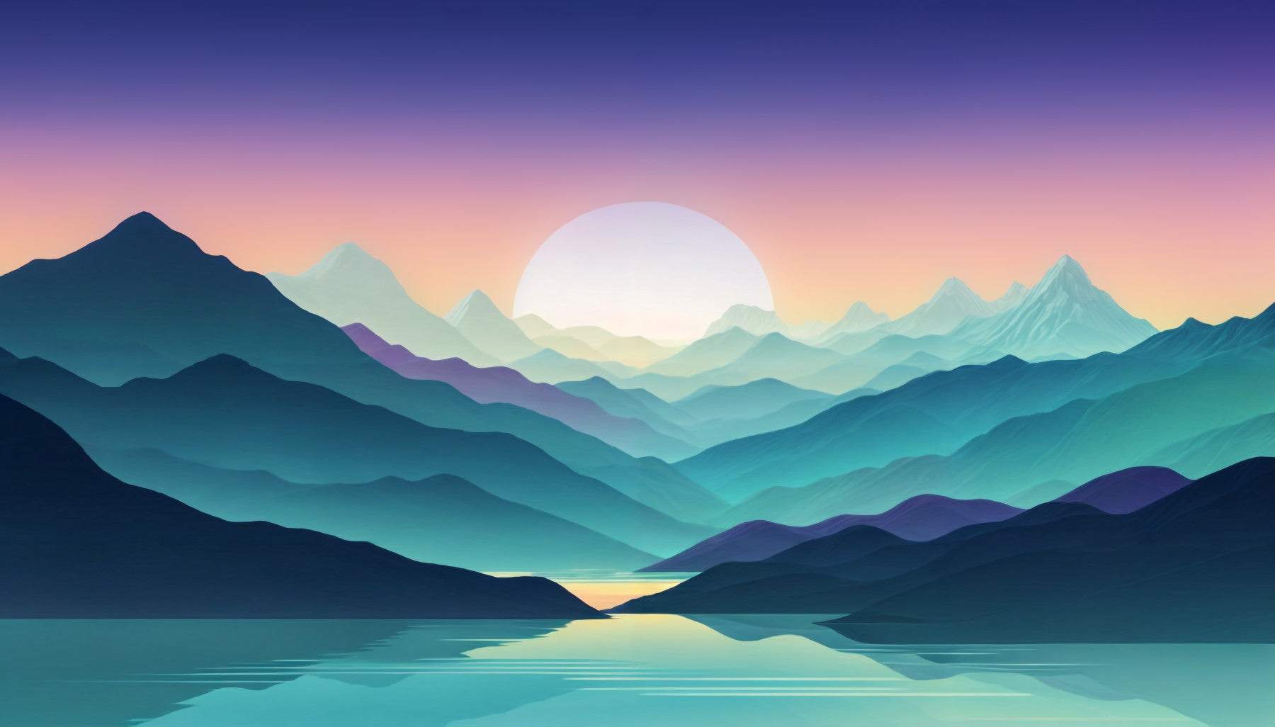 Gradient Peaks Wall Mural in your room — zoomed