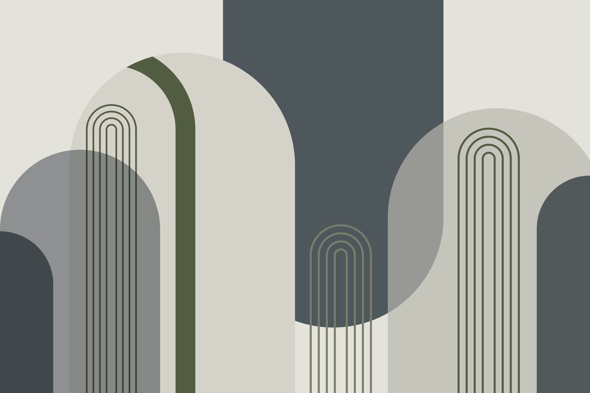 Gentle Mid Century Arches Wall Mural in your room