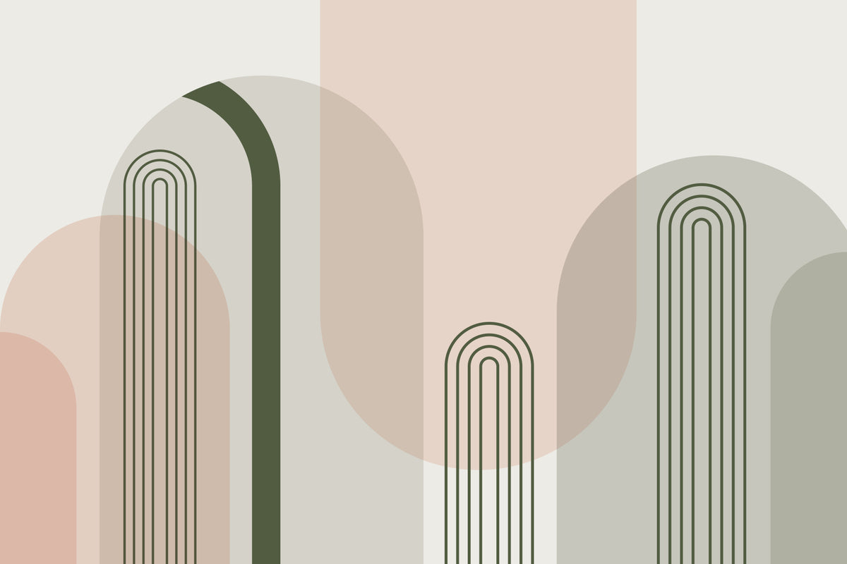 Modern Curves Wall Mural in your room — zoomed