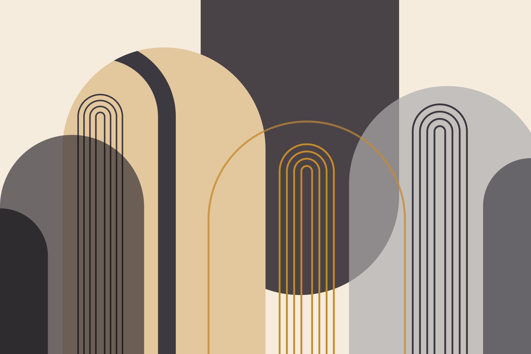 Modern Arches Wall Mural in your room — zoomed