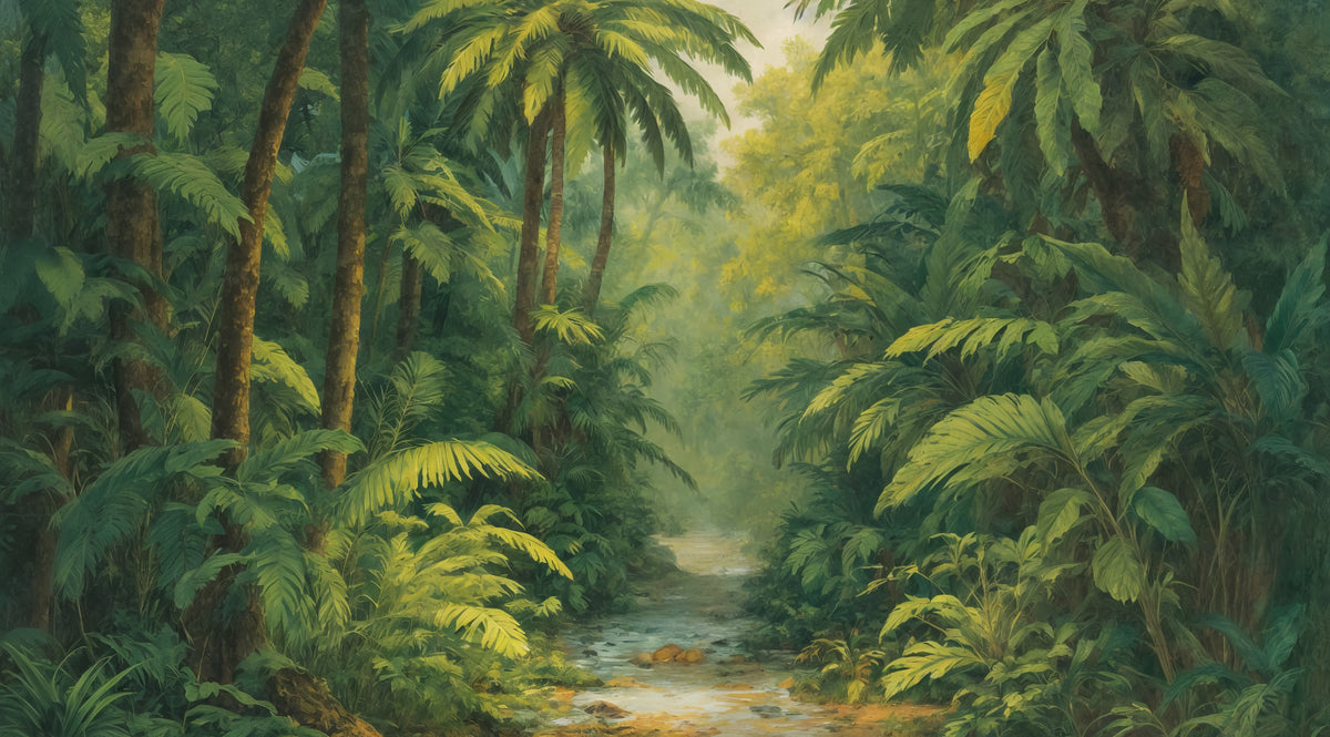 Emerald Jungle Stream Wall Mural in your room