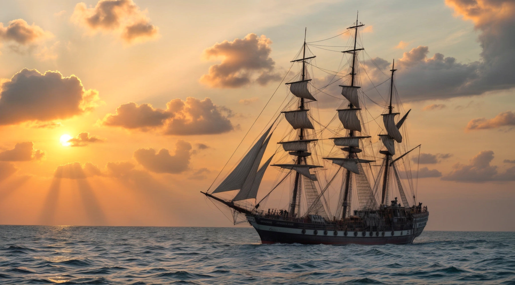 Sailing at Dusk Wall Mural