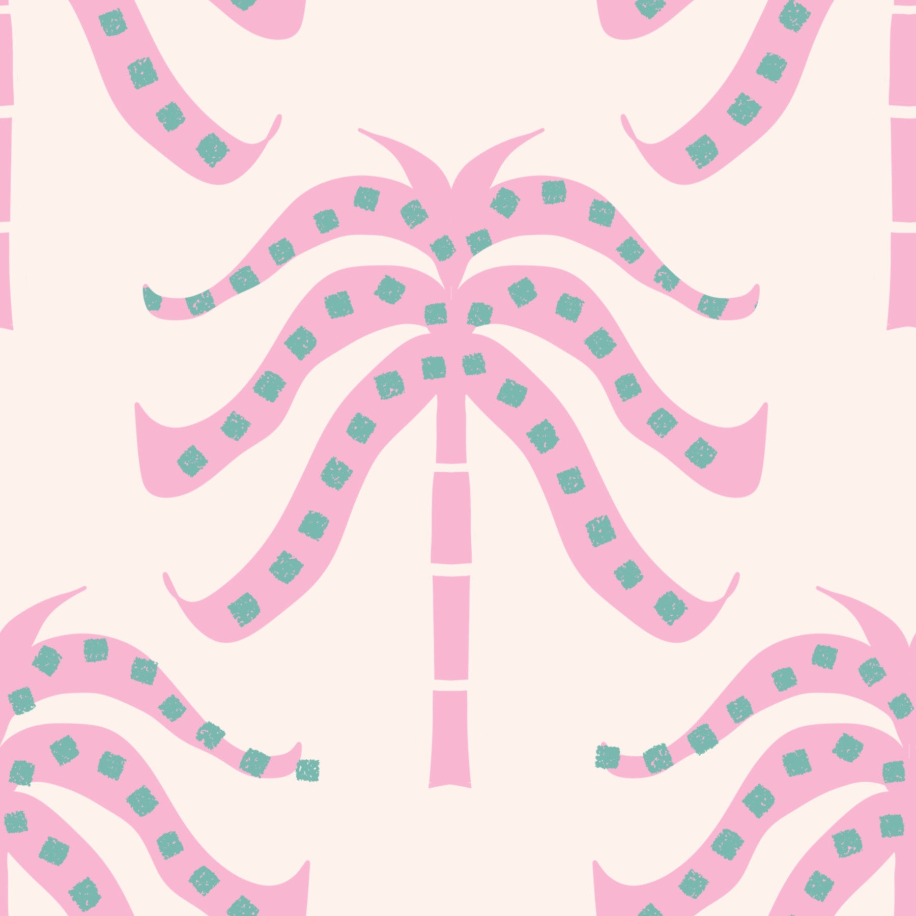 Pink Palms Soft Pink Wallpaper⁠ in your room — zoomed