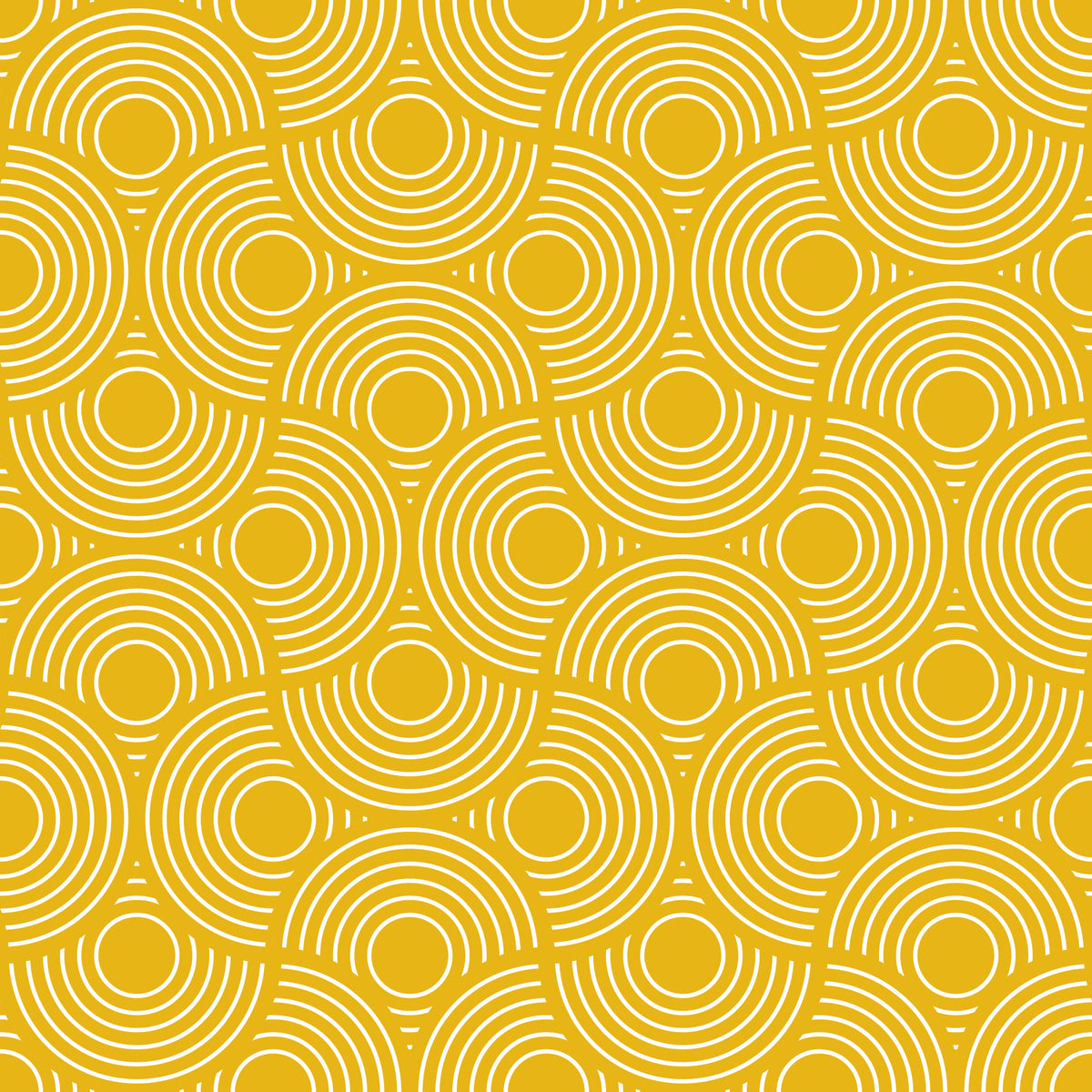 Scallop Art Deco Vintage Abstract Geometric Yellow Gold with White Wallpaper⁠ in your room — zoomed