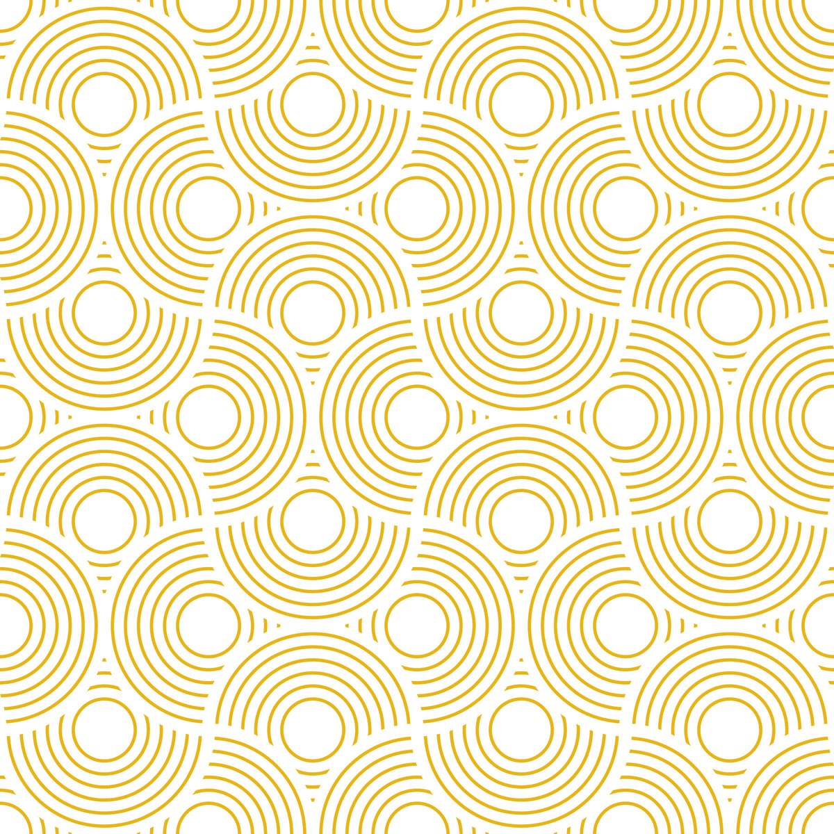 Scallop Art Deco Vintage Abstract Geometric White with Yellow Gold Wallpaper⁠ in your room — zoomed