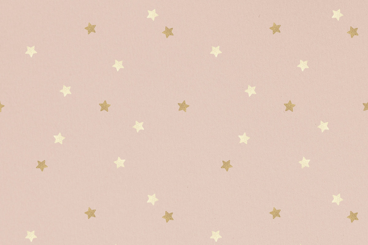 Golden Stars on Blush Wall Mural in your room — zoomed