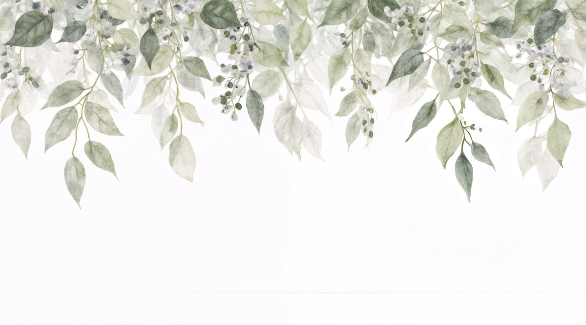 Watercolor Foliage Wall Mural in your room