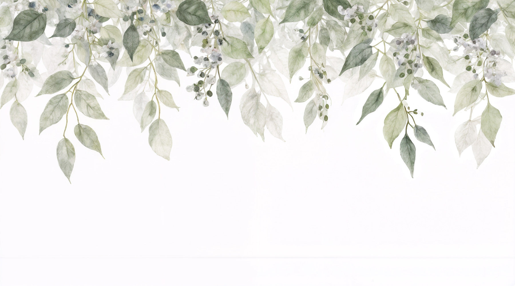 Watercolor Foliage Wall Mural
