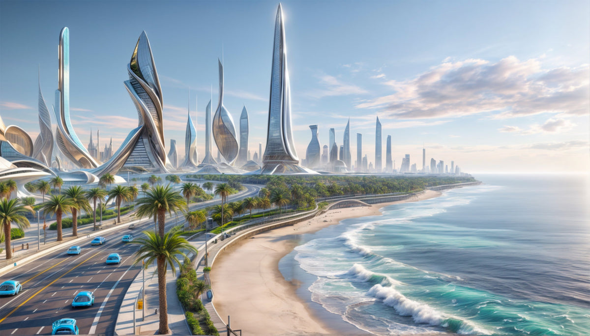 Coastal Metropolis Wall Mural in your room