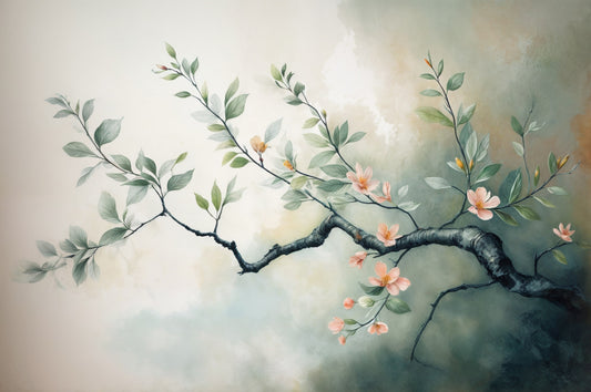 Serene Bloom Branch Wall Mural