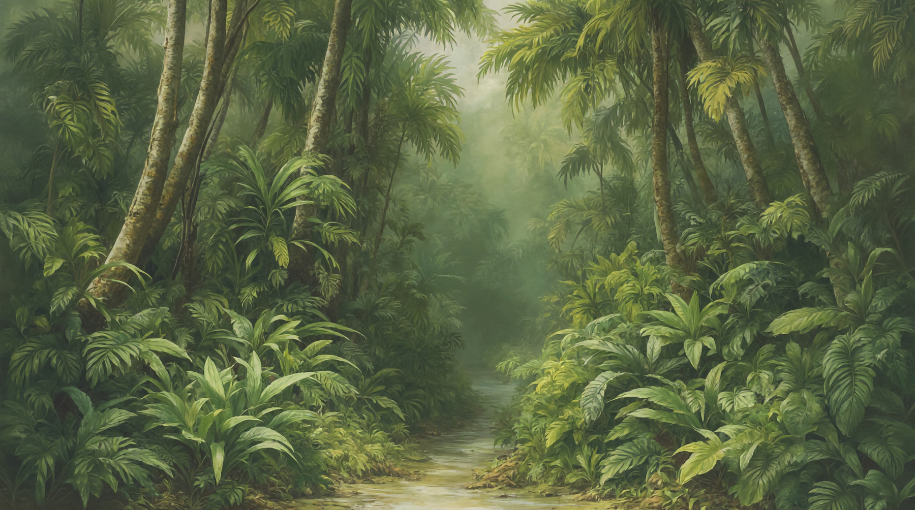 Verdant Forest Vista Wall Mural
