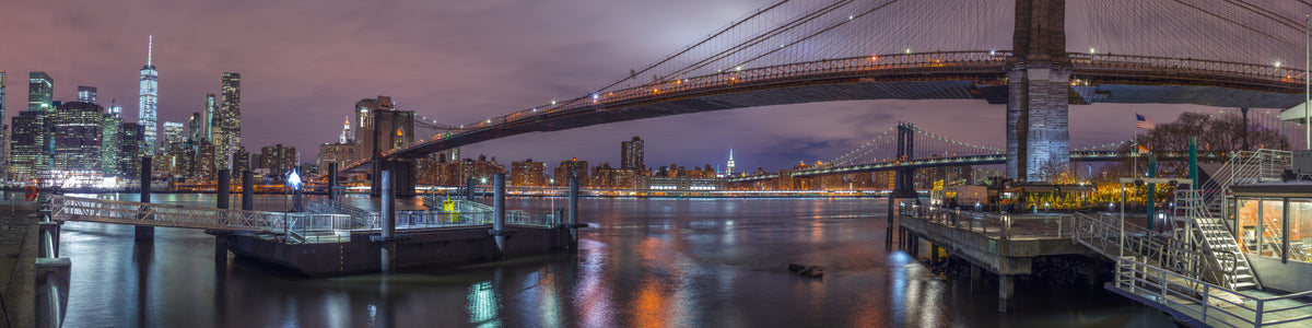 New York Nightscape Wall Mural in your room — zoomed