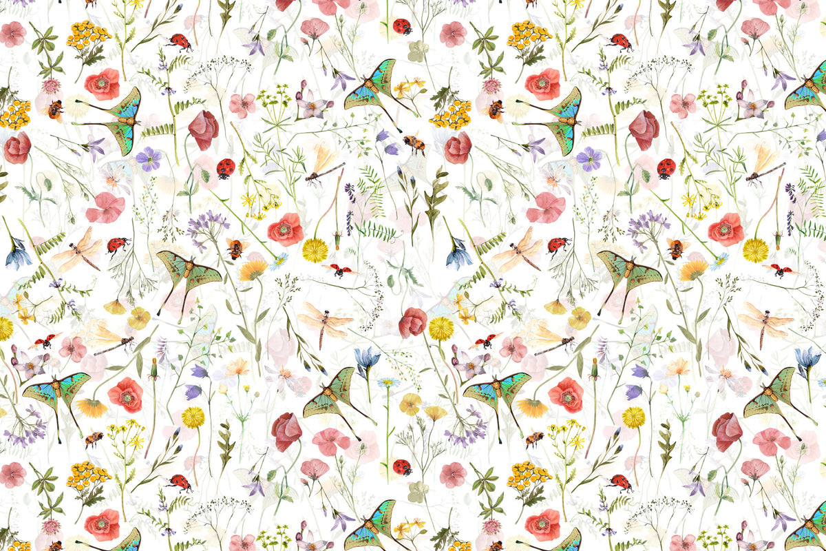 Whimsical Wildflowers Garden  Wall Mural in your room — zoomed
