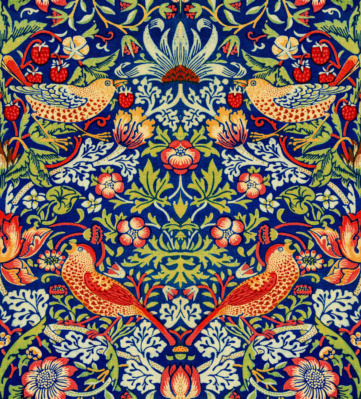 William Morris - The Strawberry Thief Wallpaper⁠ Moody Colors Wallpaper⁠