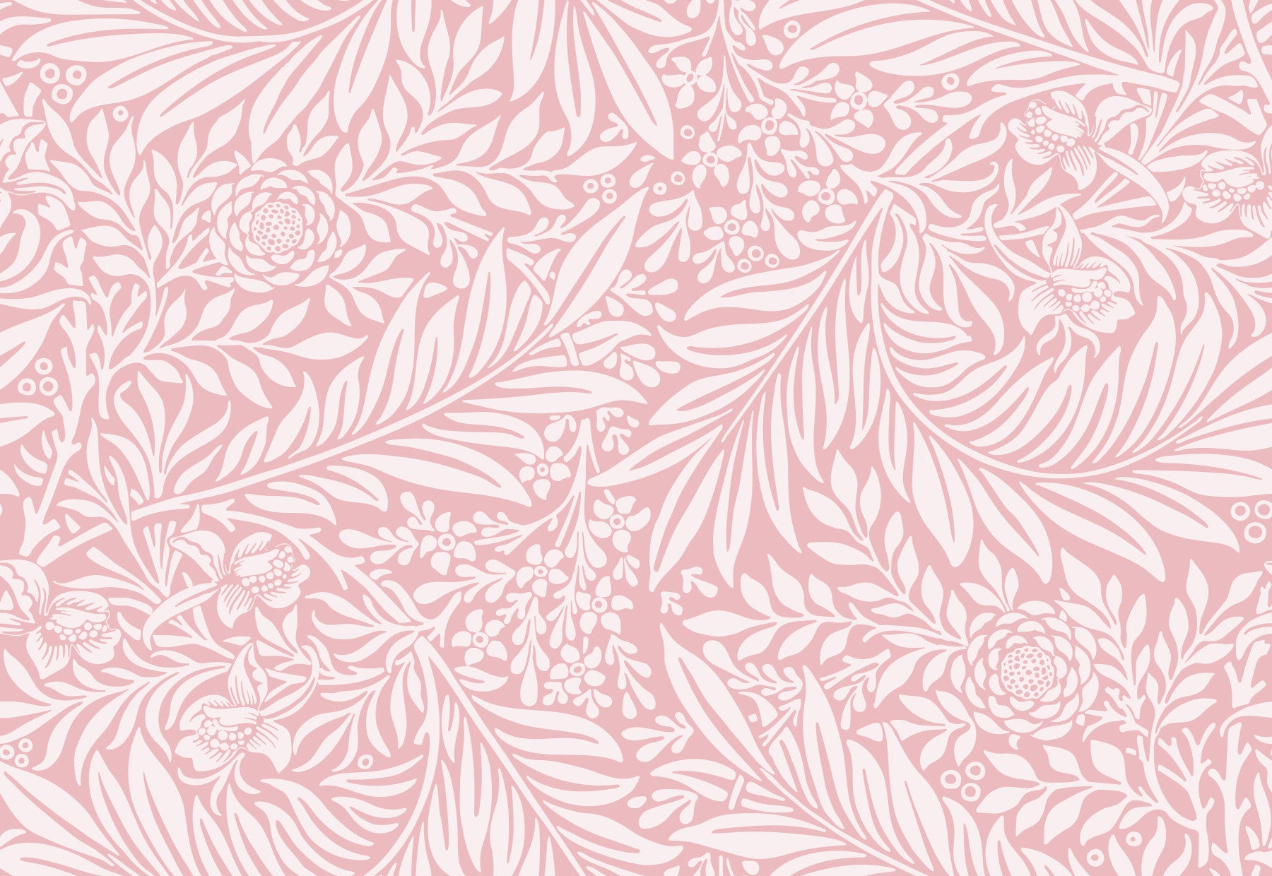 William Morris Larkspur Pink White Wallpaper⁠