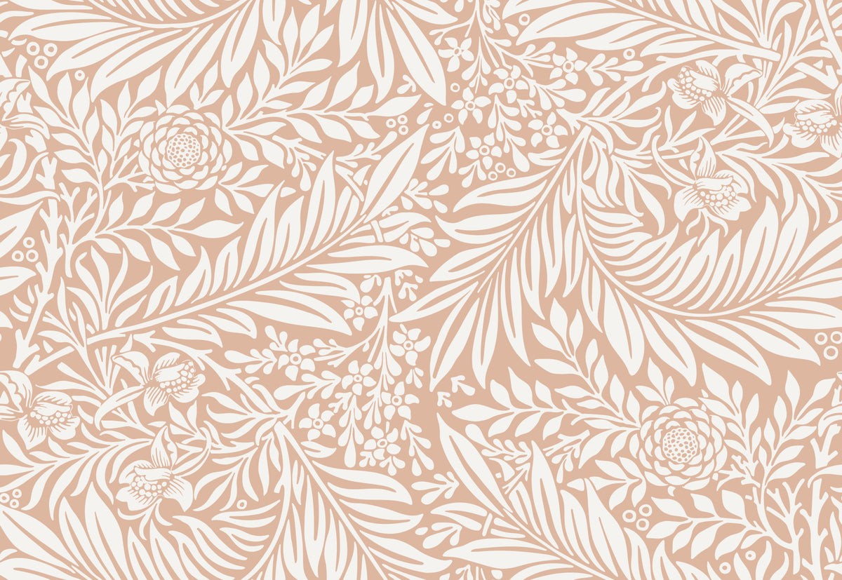 William Morris Larkspur Beige White Wallpaper⁠
