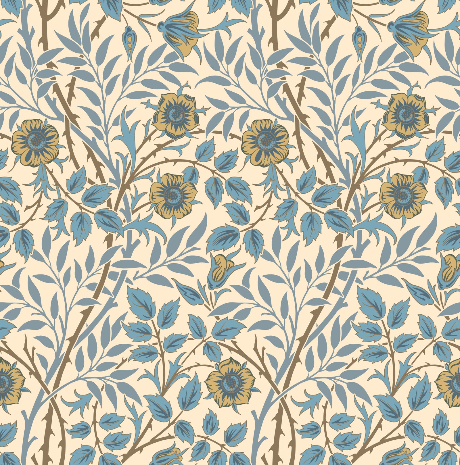 William Morris Sweet Briar Beige  Wallpaper⁠