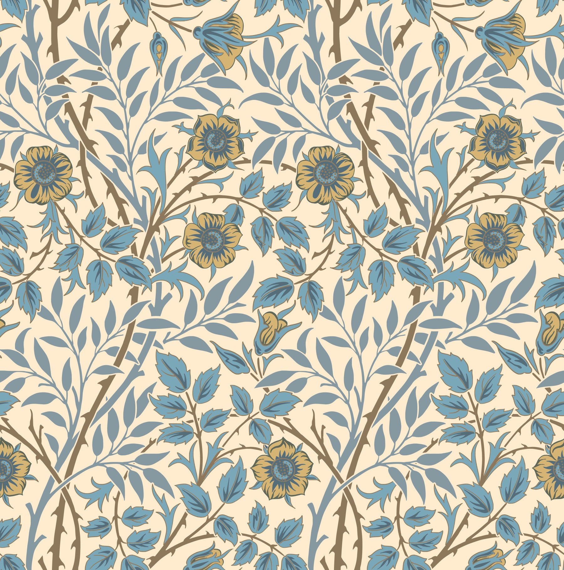 William Morris Sweet Briar Beige  Wallpaper⁠