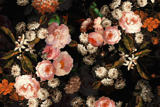 Baroque Night Blooms Wall Mural