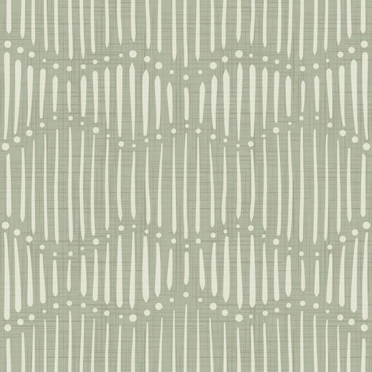 Boho Waves On Sage Canvas Wallpaper⁠