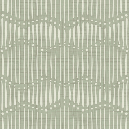 Boho Waves On Sage Canvas Wallpaper⁠
