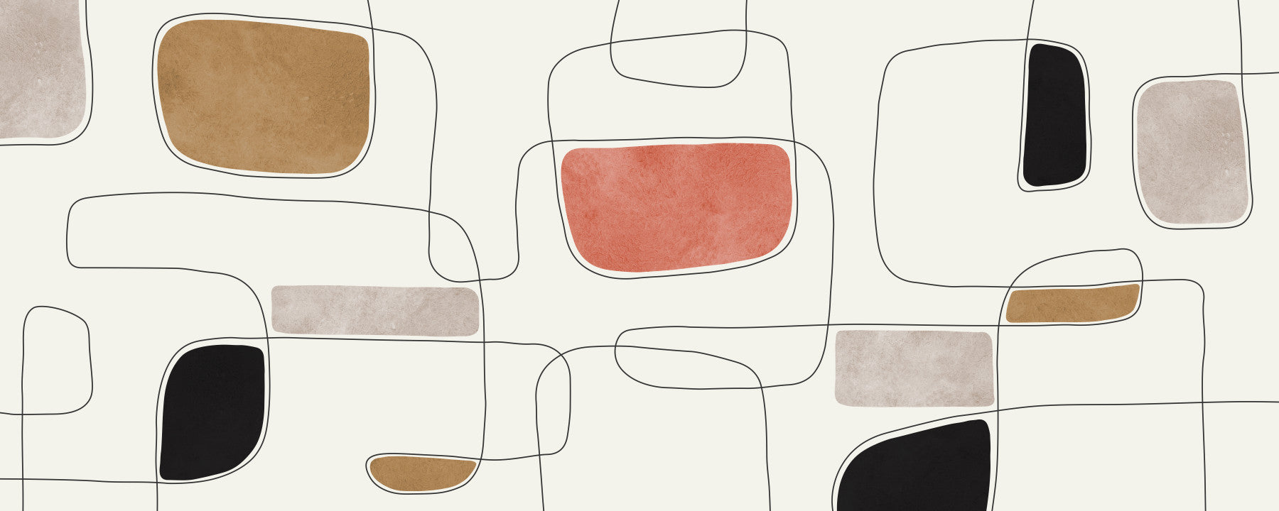 A wall mural featuring a soft, abstract pattern with a flowing, harmonious feel.

