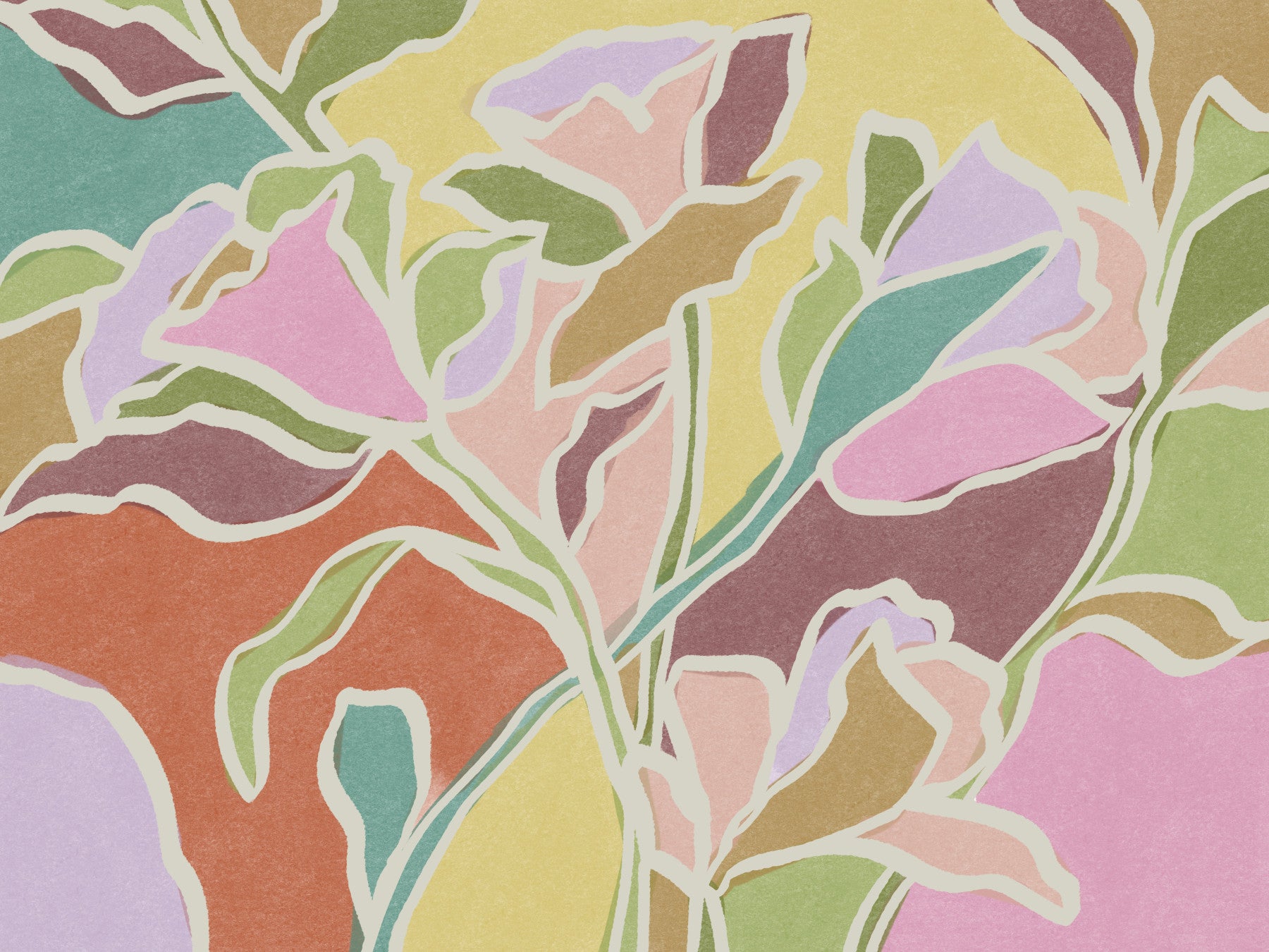Botanical Palette Wall Mural