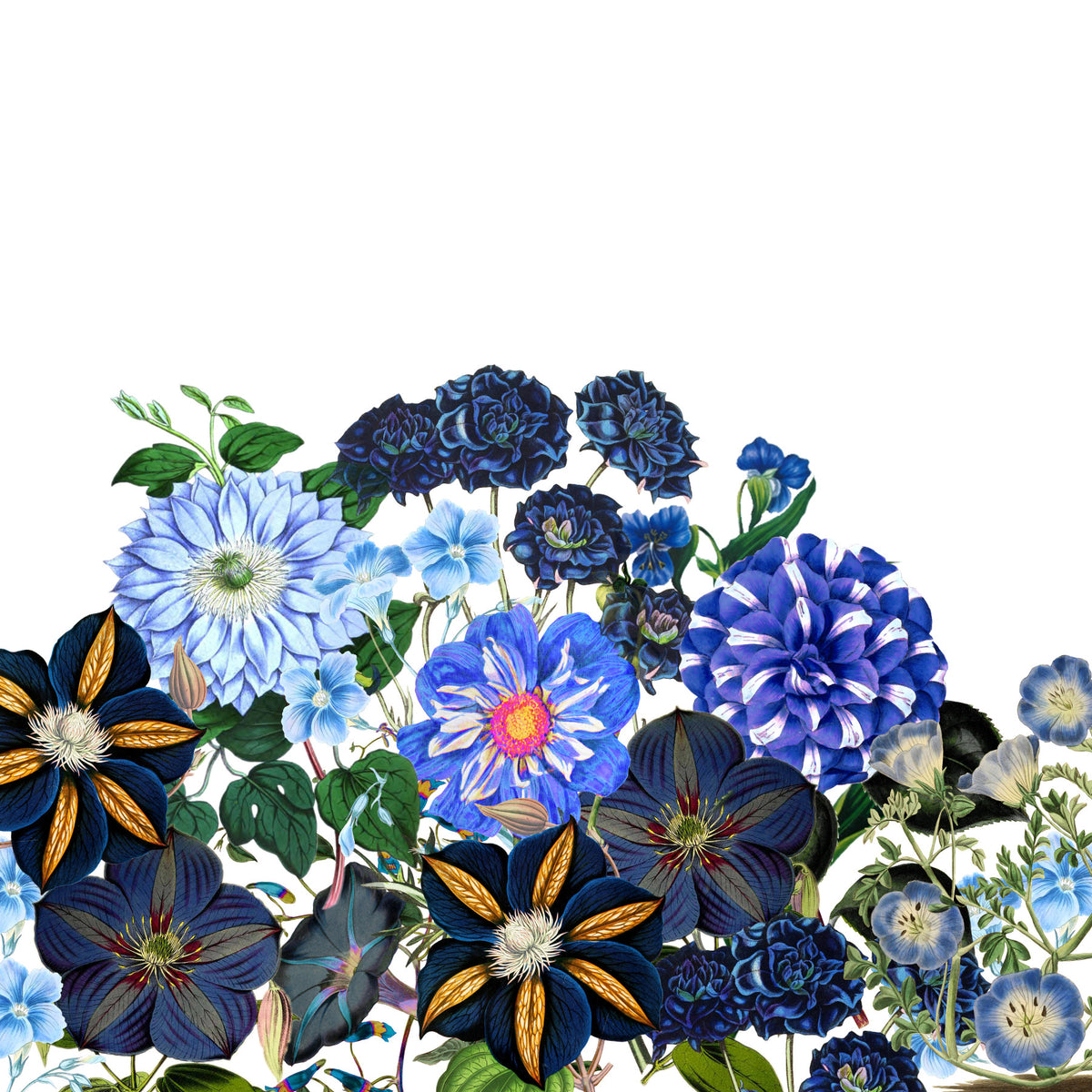 Blue Summer Garden Wall Mural in your room