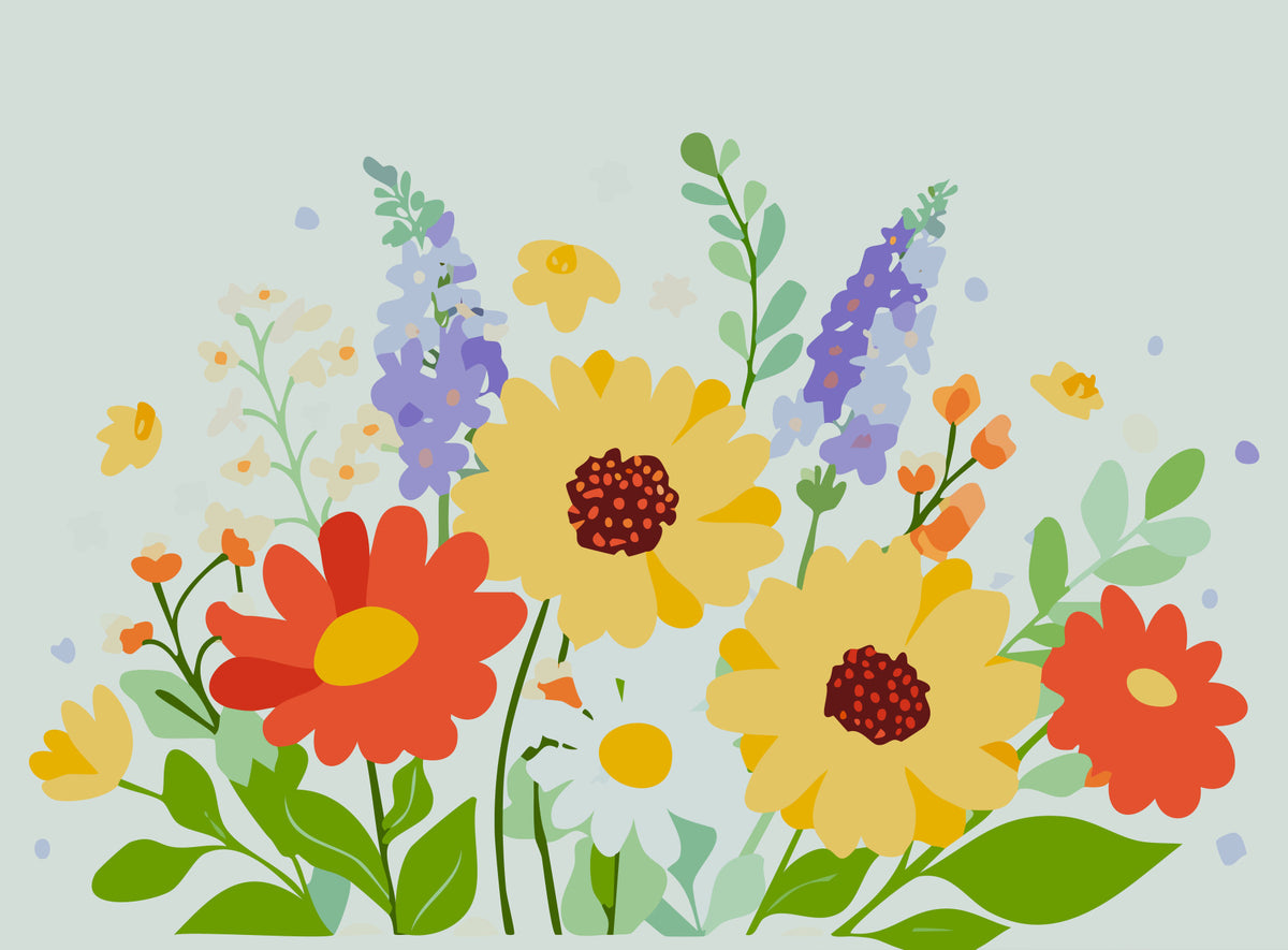 Wild Garden Wall Mural in your room — zoomed