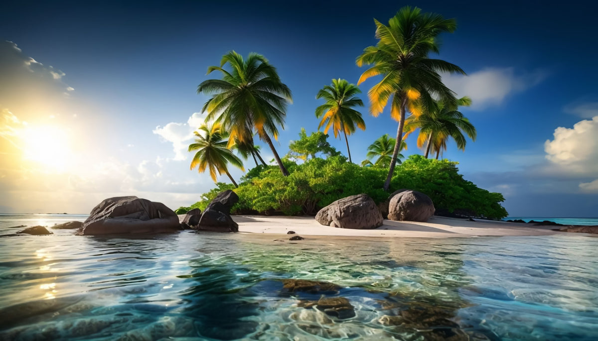 Tropical Island Dreams Wall Mural in your room — zoomed