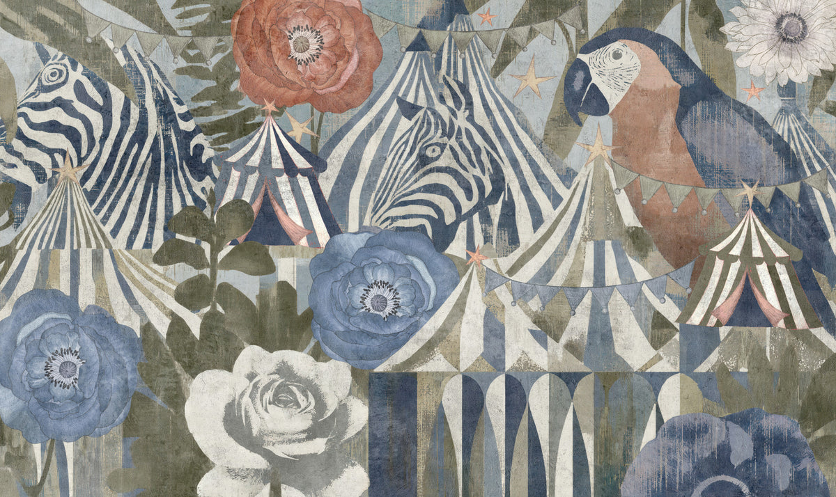 Circus Flora Vintage Carnival Dream Wall Mural in your room