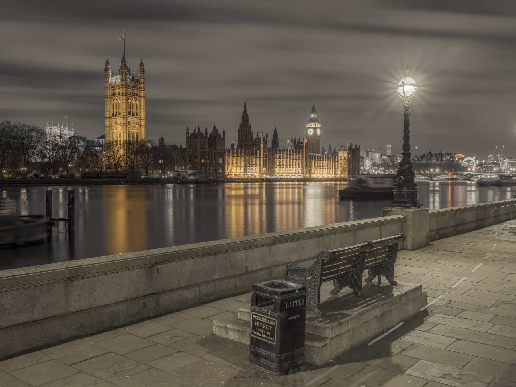 Westminster at Night Wall Mural