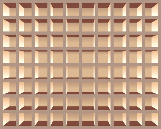 Trompe l'Oeil Neutrals Bookcase Wall Mural