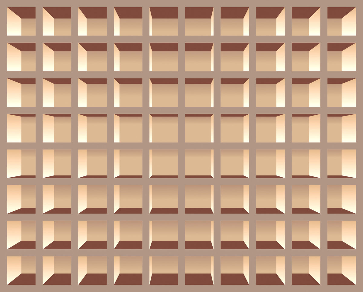Trompe l'Oeil Neutrals Bookcase Wall Mural in your room — zoomed