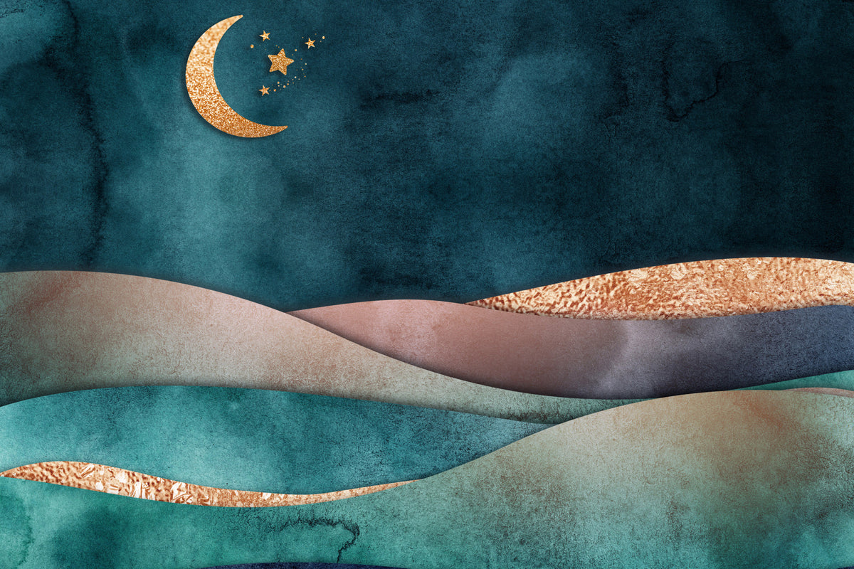 Golden Moon Hues Wall Mural