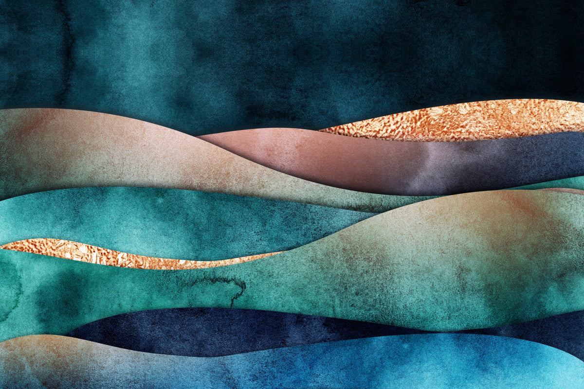 Gilded Horizon Wall Mural in your room — zoomed