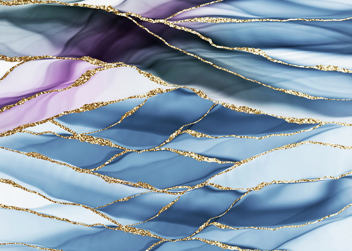 Gilded Horizon Marble Wall Mural