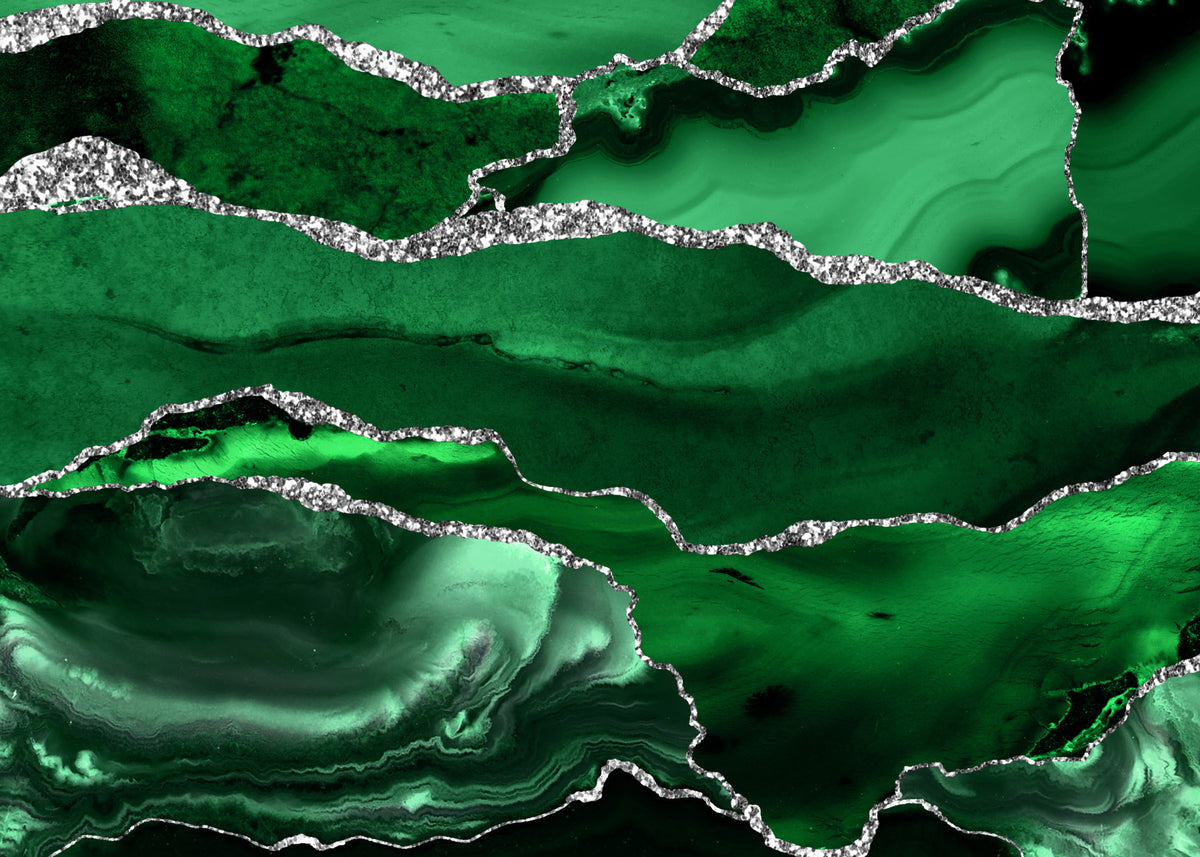 Emerald Agate Wall Mural in your room — zoomed