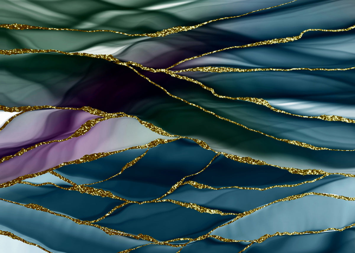 Gilded River Abstract Wall Mural in your room